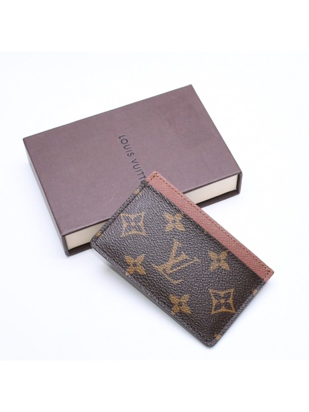 Louis Vuitton Porte Cartes Simple Card Case Monogram Canvas Brown